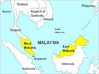 東南アジアの真ん中に位置するマレーシア